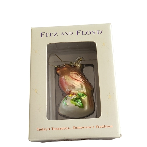 Fitz and Floyd Glass bird ornament - Picture 1 of 8
